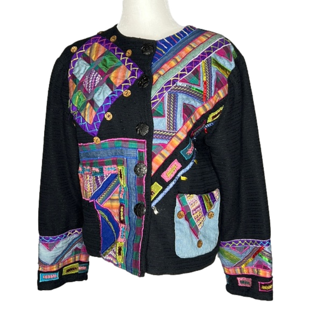 Parsley & Sage Unique Quilted Patterned Lightweight Blazer Coat